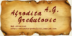 Afrodita Grekulović vizit kartica